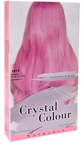 FYNE Crystal Colour - Semi Permanent Hair Colour (Pink (Pastel) - Rose Quartz) | Semi Permanent hair dye | Nice and Easy hair dye for Women | Built-in conditioner formula, healthier shiny hair