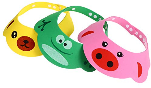 3Pcs Baby Sicher Shampoo Bade Kappe Frosch B?r Form Einstellbare Schutz Bade Schirmmütze Halten Die Wasser aus Ihren Augen& Gesicht