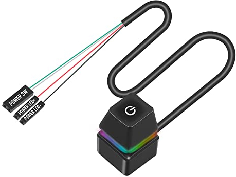 STEEIRO Netzschalter des Desktop-Computers, 2M Verlängerungskabel Externer Fernstart PC Motherboard LED -Power On Off Switch Verlängerungskabel (2M)