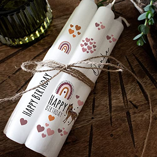 Kerzensticker Kerzentattoos Tattoofolie Regenbogen Geburtstag Happy Birthday für Kerzen oder Keramik A4 Bogen DIY Stickerbogen für bis zu 40 Kerzen kst6 ilka parey wandtattoo-welt®