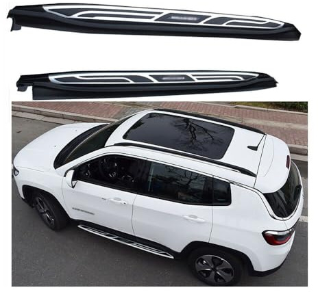 Pedane laterali in alluminio, adatte per Jeep Compass 2017-2025, pedane laterali nerf, colore nero
