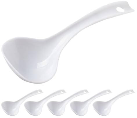 HOLIDYOYO 6pcs Reusable Deep Porridge Spoon Ergonomic Soup Ladle for Cooking and Easy to Clean Kitchen Utensils for Canteens and Home Use