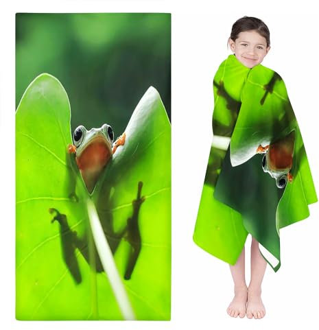 UNAGRI Cartoon Frosch Trandtuch 90x180 cm Frosch Badetuch Strandlaken Handtücher 50x100cm Für Fitness Reisen Badetuch Groß 100x200cm Microfaser Handtücher Handtuch (4,70 x 140 cm)