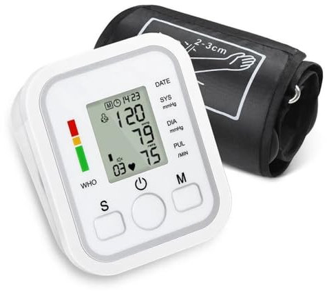 Tensiometro de Brazo, Medidor de Tension Arterial Brazo con Transmisión de Voz, Tensiometro de Brazo Digital 2X99 Memoria, Tensiómetro de Brazo para Uso Doméstico (Brazalete 22-32cm)