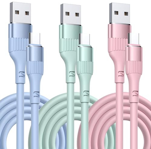 USB to USB C Cable【3PACK 3FT】 Type C Charger Cable Fast Charging, iPhone Charger USB C for iPhone 17/16/15 Pro Samsung Galaxy S24/S23/S22/S21Huawei P9 Pixel 7/6 iPad Switch PS5 etc.