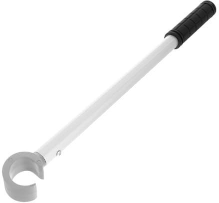 Cabilock Blind Curtain Rod Push Pull Assistant Rod 0.4m C-shape with Hook for Loft Skylight Windows with Mounting Clip