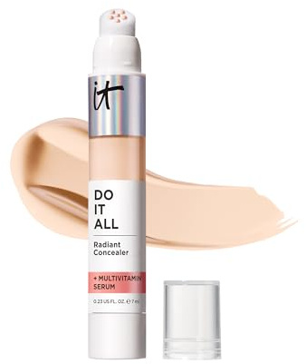 IT Cosmetics, Do It All Radiant Concealer, Corrige, Ilumina y Rellena la Piel, Larga Duración, Antiojeras, Tez Luminosa, Formulado con Sérum Multivitaminas, 7 ml, Tono: Fair Warm 120