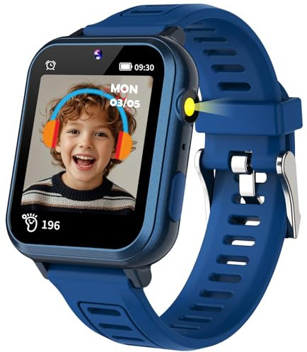 EUNICECG Reloj Inteligente Niño Niños Niñas 24 Juegos MP3 Música HD Cámara Control- Parental 13 Despertador Digital Smartwatch -Cumpleaños -Navidad Regalos Juguetes 3 4 5 6 7 8 9 10 años