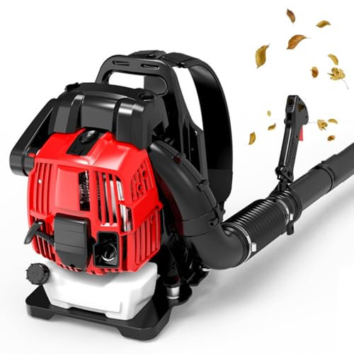Laubbläser, 76cc luftgekühlter 4-Takt-Motor, 2L Kraftstofftank, Tempomat, Geschwindigkeit 2800-3200r/min, 2,2KW Ausgangsleistung, Windgeschwindigkeit 90m/s, für Rasenpflege und Straßenreinigung