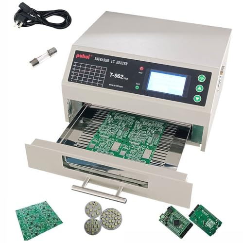 Four à reflux 800 W T962 Chauffage infrarouge avec fonction de circulation d'air chaud, convient pour le soudage de prototypes et la production de petits lots, taille : 180 x 235 mm