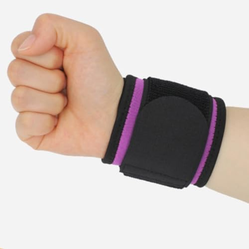 QIALAI 1 Piece Black & Purple Neoprene Wrist Support, 30g Compression Wrist Brace, Sports Wrist Guard for Basketball, Badminton, Gym Weightlifting & Fitness Training