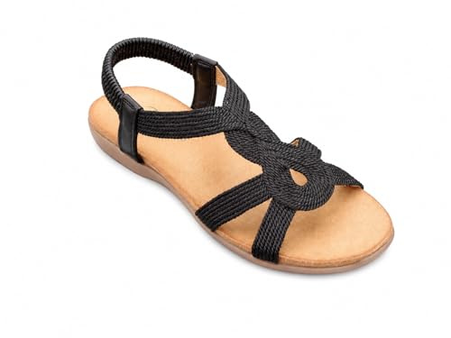 SANTE' - Soin et Confort - Sandale en cuir pour femme avec semelle intérieure anatomique - Souple et très confortable