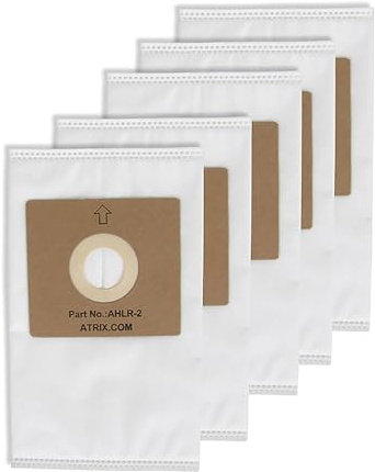 Atrix - AHLR-2 HEPA Filter Bags - Replacement Vac Filter Bag for AHSC-1 Lil' Red Vacuum Cleaner (5-Pack),white, 9.5 × 5.5 × 1