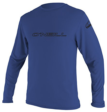 O'Neill Wetsuits Men's Basic Skins Long Sleeve Rash Vest, Pacific, L UK
