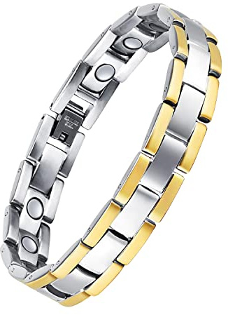 Jeracol - Pulsera de terapia magnética, brazalete con imanes, cura para la artritis con herramienta de eliminación incluida