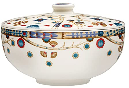 Iittala 1022983 Taika Suppenschüssel, Porzellan,Weiß, Weiss/Opulenter Garten