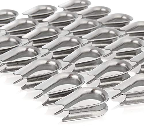 CBTONE 50 Pack M6 Stainless Steel Thimble for 1/4 Inch Diameter Wire Rope Cable Thimbles Rigging
