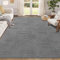 Enyhom, Tappeto per soggiorno, 160 x 230 cm, soffice, spesso, lavabile, antiscivolo, moderno, non perde pelo, per camera da letto, sala da pranzo, cucina, ufficio, colore: grigio