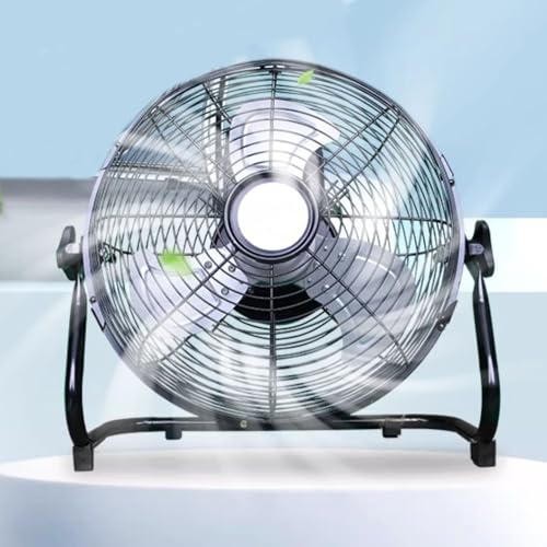 SGKOMN Camping Fan, Floor Fan 130°Adjustable Tilt, Freely Adjust the Angle, 3 Aluminum Fan Blades, for Garages, Basements, Gyms, Black-22/56cm
