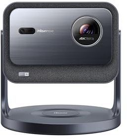 Hisense Laser Mini Projector C2, 65-300, Gimbal Design, 4K, Triple Color Laser, 110% BT.2020, 2000 ANSI Lumens, 1700:1 Native Contrast, Dolby Vision, HSR240, Sound by JBL (Renewed)