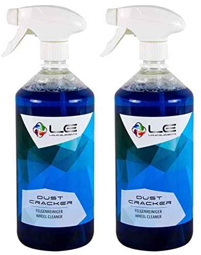 Liquid Elements – Felgenreiniger Dust Cracker 2x1 Liter – Auto Reiniger für alle Felgentypen wie Alufelgen & Stahlfelgen – säurefreier Reiniger mit Wirkindikator – entfernt hartnäckige Verschmutzungen