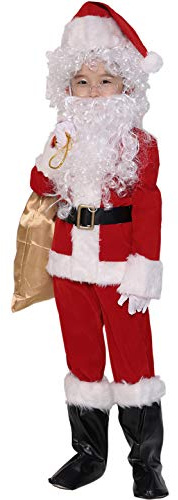 ADOMI Children's Deluxe Santa Suit 10pc. Christmas Child Santa Claus Kids Halloween Costume Cosplay L
