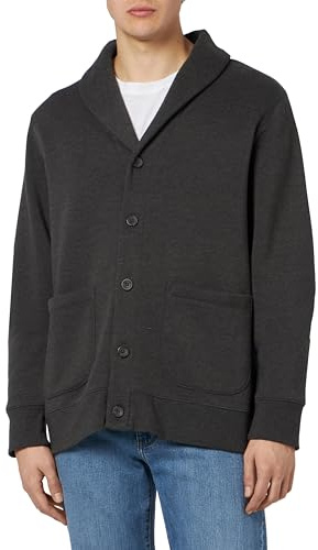 Amazon Essentials långärmad fleece sjalkrage kofta, mörkgrå ljung, X-Large