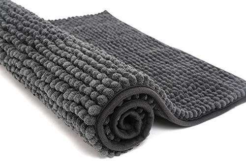 Pincy Chenille Non-slip Bath Mat - 50 x 80 cm Shaggy Microfiber Bathroom Mat - Fast Water Absorbent, Machine-washable Durable Floor Rug, Perfect for Tub, Bathroom, Room