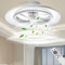 BKZO 55cm LED Ceiling Light with Fan, Ceiling Fan Lights Without Lampshade Wind Speeds Adjustable, Stepless Dimming Light, Modern Fan Lighting, 3000-5500K