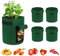 Ohiyoo 5 Pack Potato Grow Bags, 10 Gallon Vegetable Growing Bags with Window Flap and Handles, Breathable Felt Nonwoven Fabric Growing Bag for Tomatoes, Garden Flower Pots Plant Planting Containers