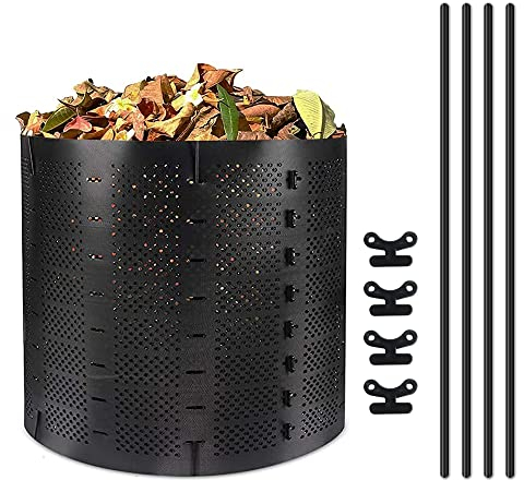 hzexun Composteur 832 litres Extérieur Extensible pour Feuilles, HHerbe, Marc de Café, Déchets de Cuisine, Arbres et Arbustes Morts