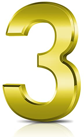 Vicloon Numero Civico, Numero Civico Segnale in ABS Acrilico, 3D Moderna Porta Numeri Segnaletica Targa Numeri Indirizzo Di Casa, 3 Pollici (7.5cm), Galleggiante Aspetto E Facile Da Installare