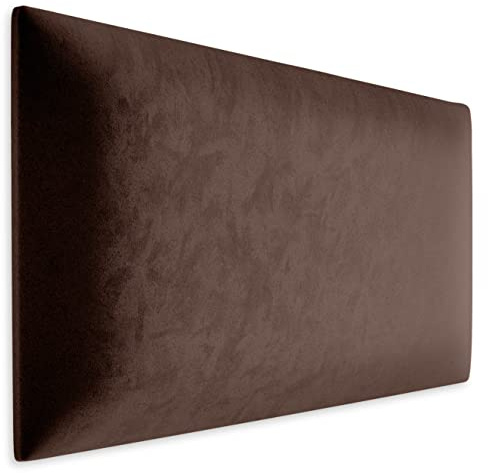 Muralo Wandkissen Gepolstert, Velours, Wandpolster - 70x30 cm, Braun | Wandpaneel, ideal als Bettkopfteil oder Lendenkissen - für Schlafzimmer und Wohnzimmer, einfache Anbringung mit Montagekleber