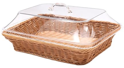 XLWLLNJ Portapane Rustico in Rattan per L'arredamento Della Cucina, medio