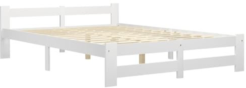 Buzaza Massivholzbett Bettgestell Bed Frame Bett Mit Bettkasten Hausbett Bett Massivholz Weiß Kiefer 140x200 cm - 322001