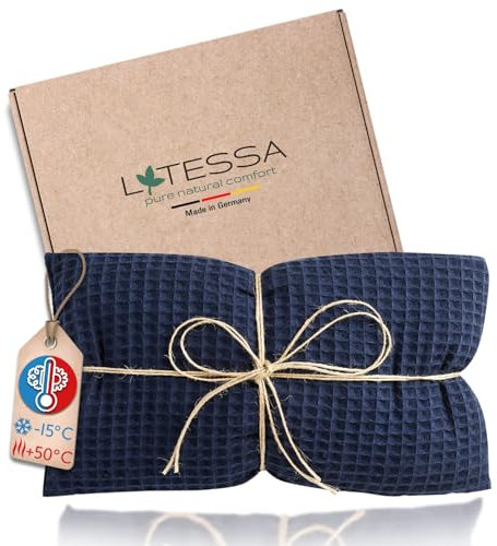 LATESSA® Kirschkernkissen, 100% Baumwolle, modern & nachhaltig, extra hochwertig, Körnerkissen für Mikrowelle, Nacken, Schulter, Bauch & Rücken, Wärmekissen für Baby Kinder & Erwachsene