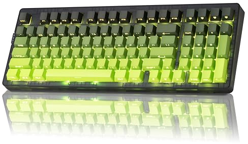 ZORNHER ZH980 Clavier mécanique sans fil, 95 % vert crémeux avec pavé numérique, clavier de jeu avec pavé numérique, touches éclairées PBT trempées, commutateurs linéaires au son crémeux