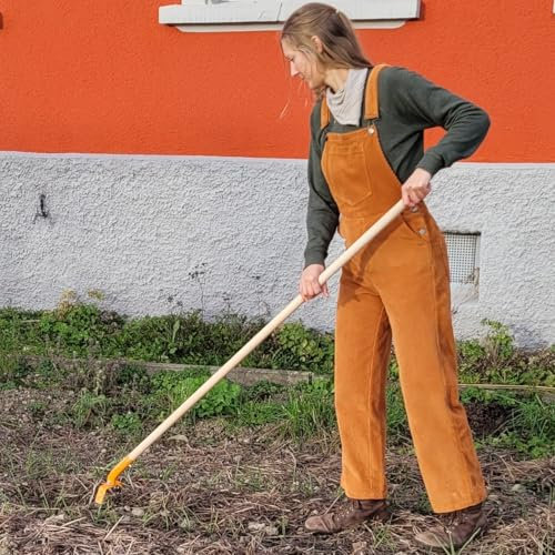 Terradix Handhacke zur Unkraut Bekämpfung, ergonomischer Griff, 9cm breit, gehärtete Stahlklinge, beidseitig geschliffen, Profiqualität