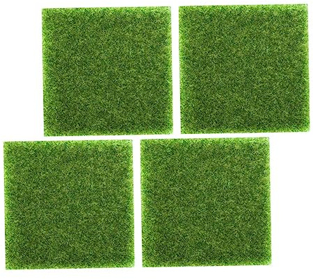 BESPORTBLE 4piezas Alfombrillas Césped Sintético Cuadradas Decoración Realista Jardines Fiestas