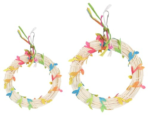 Balançoire à oiseaux, perchoir pour cage à oiseaux, jouet décoratif avec feuilles pour perruche, perroquet, conure cage pour jardin, porche, cour