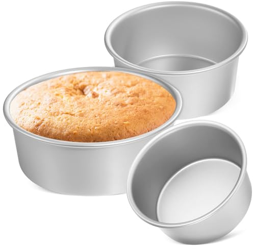 GLEAVI 3pièces Moules à Gâteaux Ronds De Aluminium Antiadhésifs Pour Pâtisserie