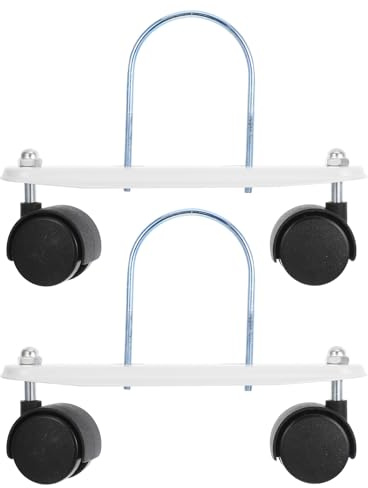 GRADENEVE Universal Heater Castor Set 1 Pair Mobile Pulley Replacement Parts with Swivel Casters U-Shaped Support Bracket and Nonslip Footplate for Oil Filled Radiator Patio Gas Heater