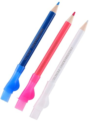 Genérico Rotuladores para Tela 3 Colores Pincel, Lápices de Tiza para Costura y Manualidades, Accesorio de Sastre para Marcar Ropa y Proyectos DIY de Costura
