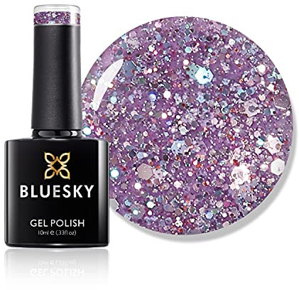 Bluesky Gel Nail Polish, Purple Dream Blz48, Glitter, Long Lasting, Chip Resistant, 10 ml (Requires Drying Under UV LED Lamp)