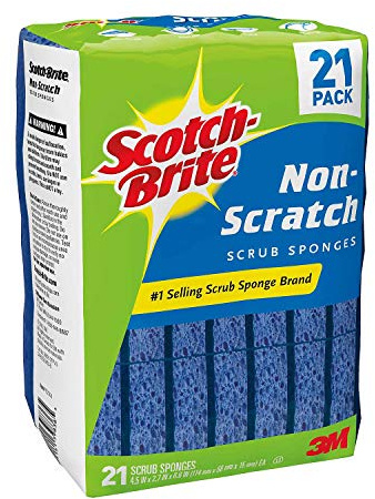 Scotch Brite Blue Non-Scratch Scrub Sponges 18 Pack 3M Individually Wrapped New
