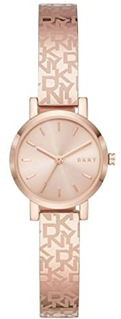 DKNY Zegarek damski Soho, trzy wskazówki, stal nierdzewna, obudowa 24 mm, Różowe złoto