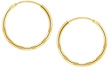 My Gold Damen Mädchen Creolen Ohrringe Echtes Gelbgold 333 Gold (8 Karat) Ø 13mm Damenohrringe Mädchenohrringe Sunset