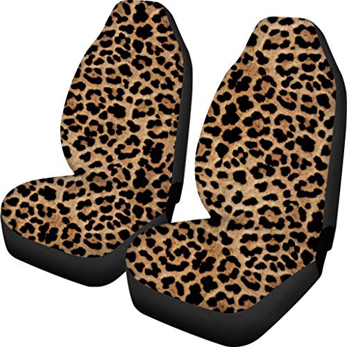 Woisttop Leopard Autositzbezug staubdicht Schutz Haustier Kissen Fall Muster 2-teiliges Set Fahrzeug Auto Zubehör Universal Fit LKW Mehr Autos