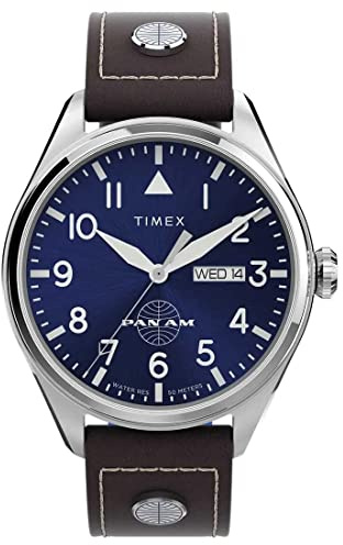 Timex Herren Quarz Uhr mit Leder Armband Pan Am