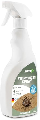 INSIGO Stinkwanzen Spray 500ml Sprühflasche - Wanzenmittel mit mechanischer Wirkung auf Stinkwanzen - Effektive Stinkwanzen Abwehr für Wanzen im Haus & Garten - Wanzen Spray mit Sofortwirkung